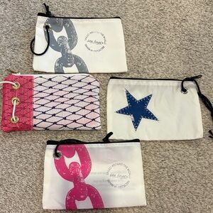 Sea Bags Women's Clutch Set - White, Pink, Blue